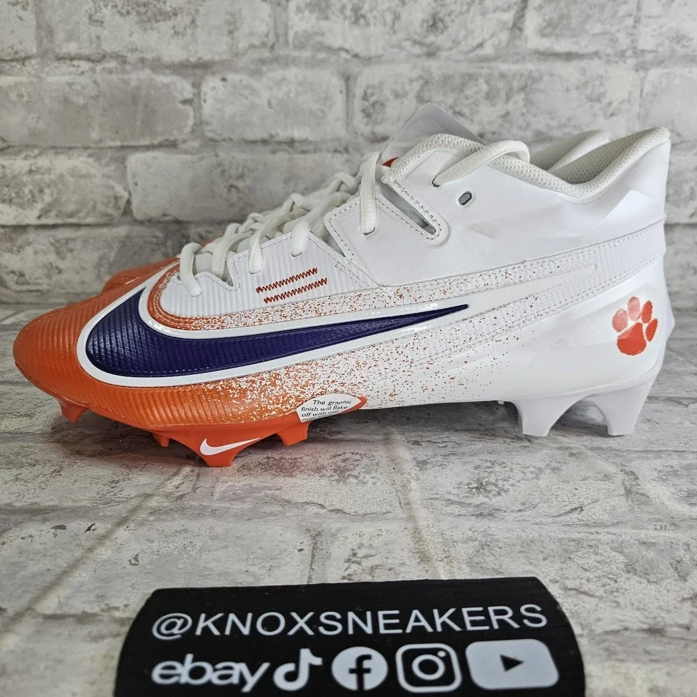 Nike Vapor Edge Elite 360 2 Clemson Tigers Football Cleats FJ5746-108 Size 12